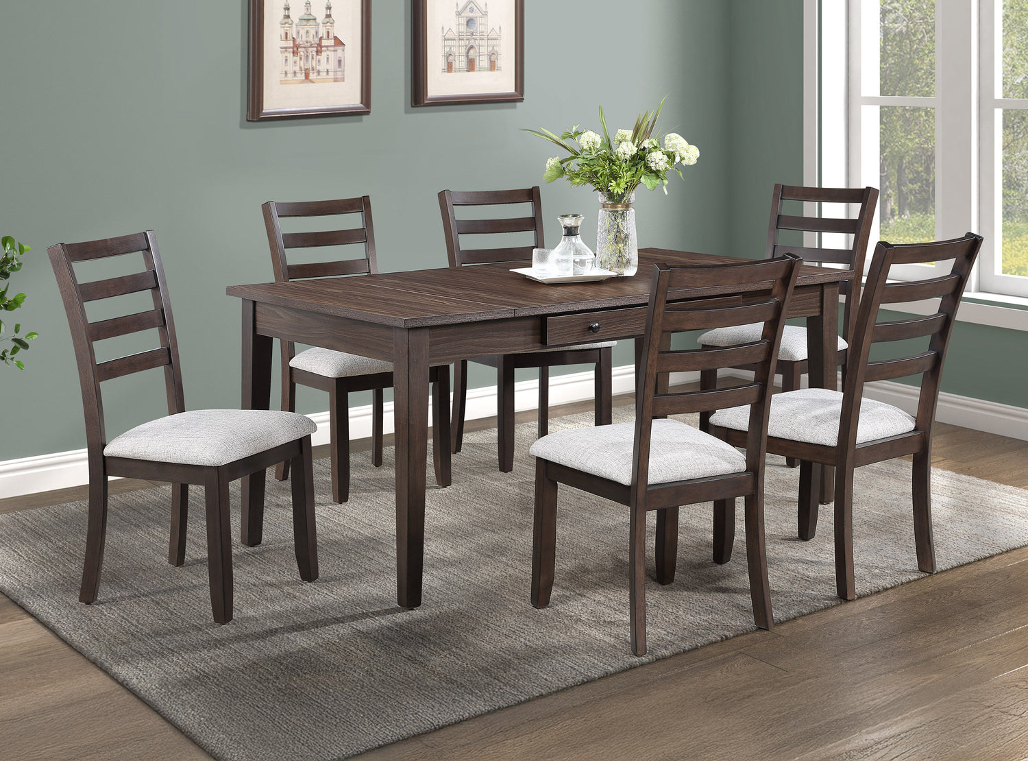 Wagner Brown Dining Table with Storage from Crown Mark - Luna Furniture