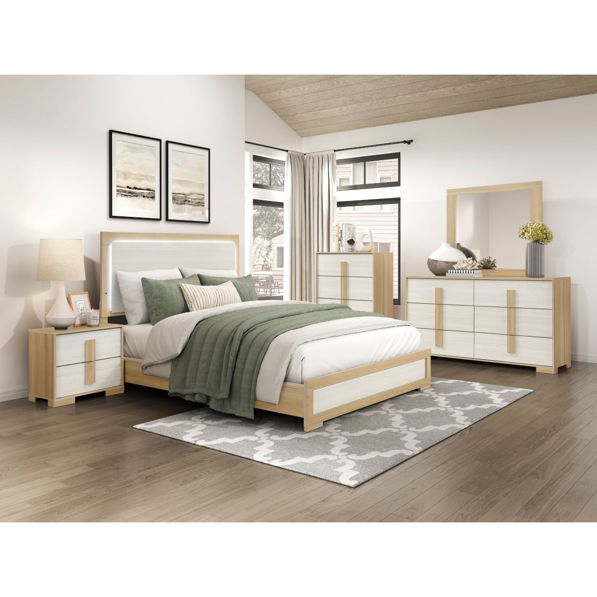 Sterling Natural/White Nightstand from Homelegance - Luna Furniture