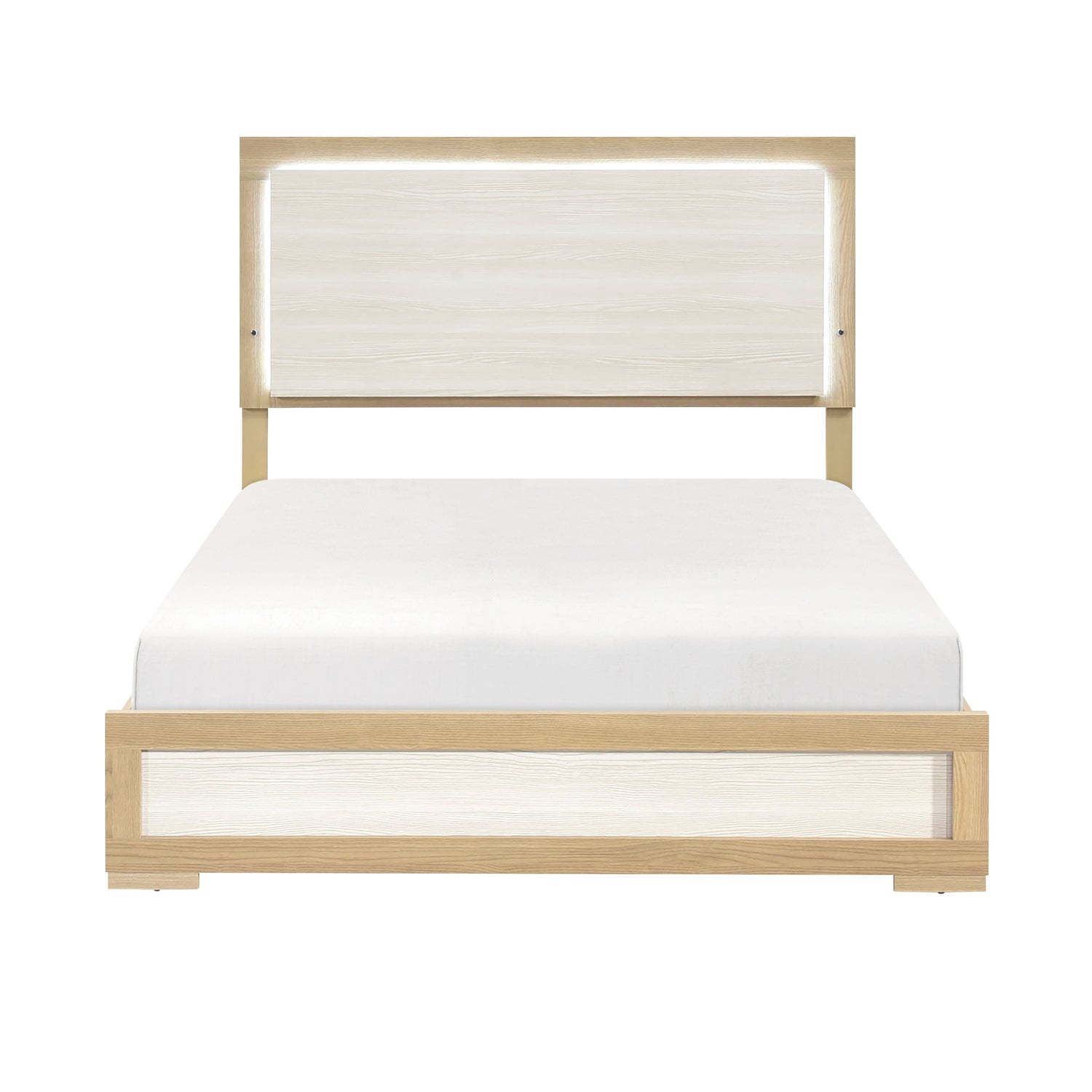 Sterling Natural/White LED King Bed from Homelegance - Luna Furniture