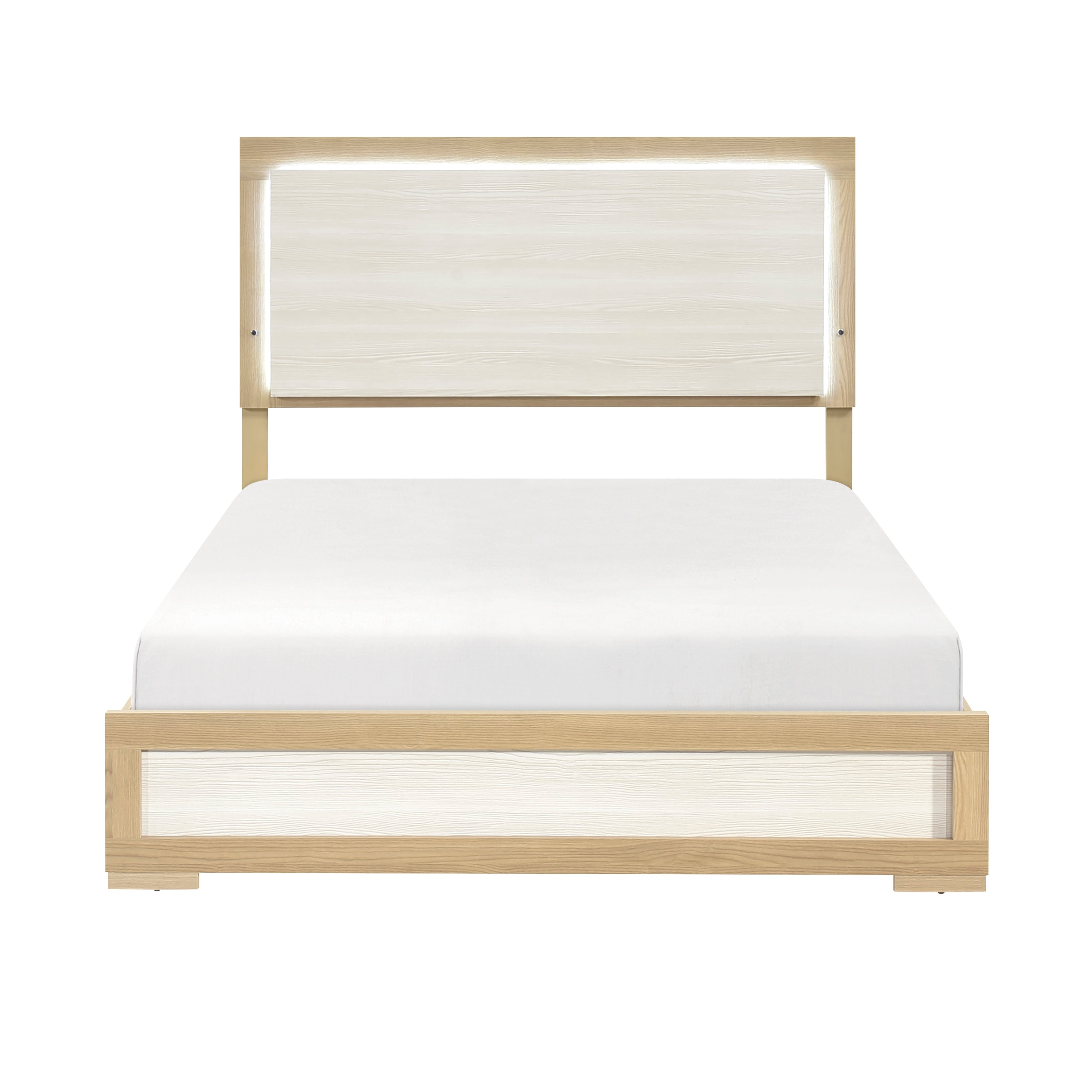 Sterling Natural/White LED King Bed from Homelegance - Luna Furniture