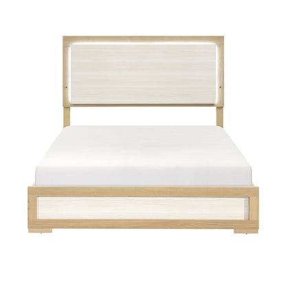 Sterling Natural/White LED King Bed from Homelegance - Luna Furniture