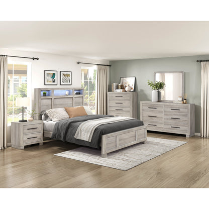 Everett Gray King Panel Bed from Homelegance - Luna Furniture