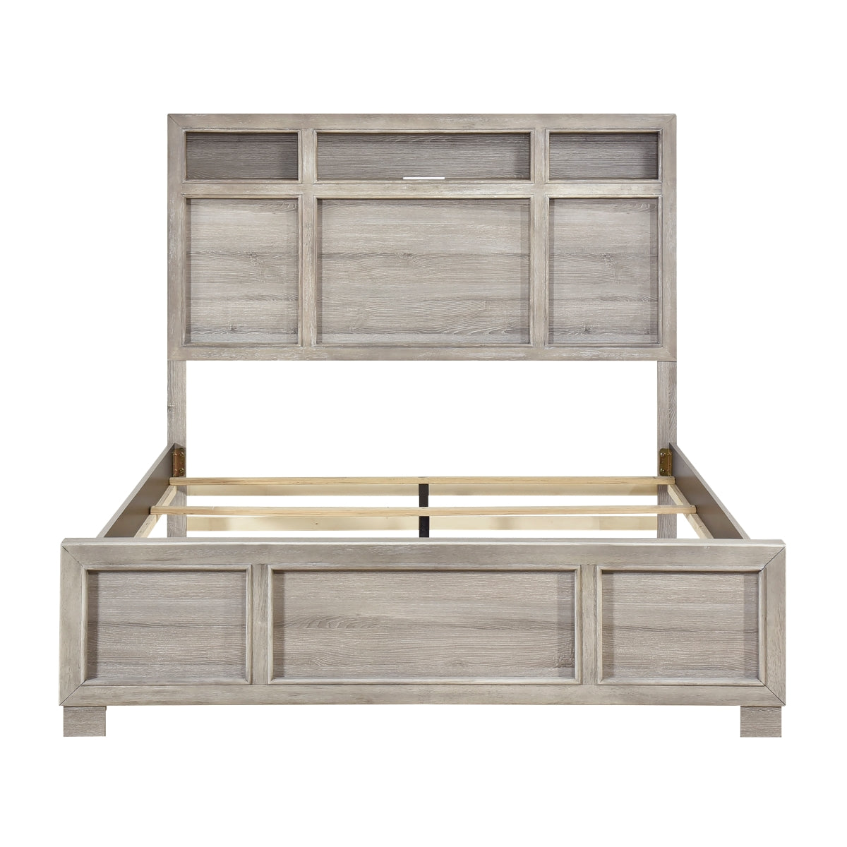 Everett Gray King Panel Bed from Homelegance - Luna Furniture