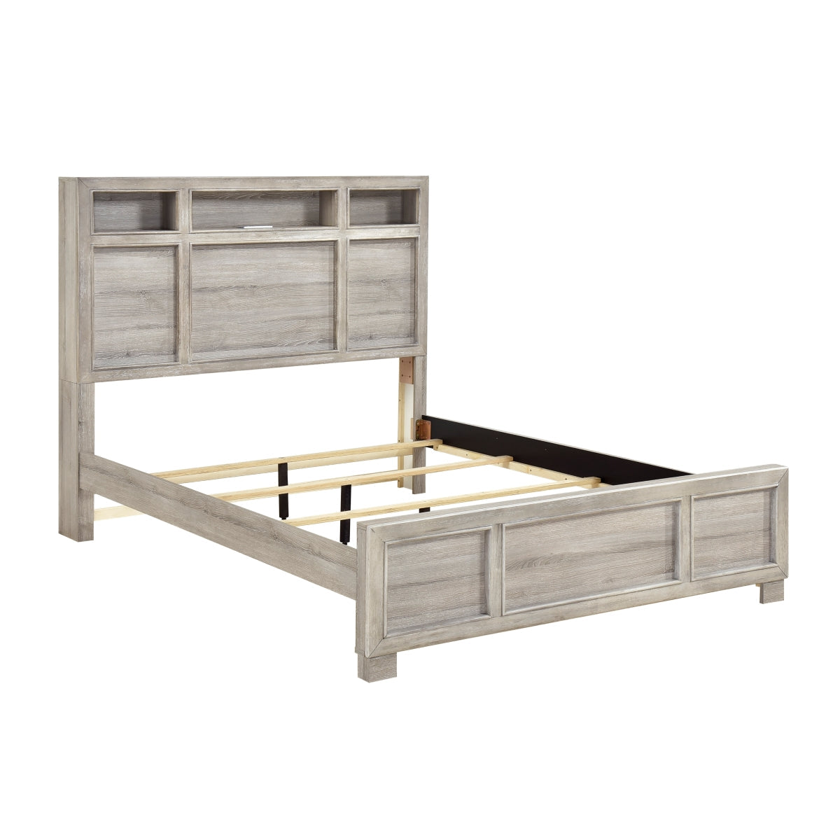 Everett Gray King Panel Bed from Homelegance - Luna Furniture