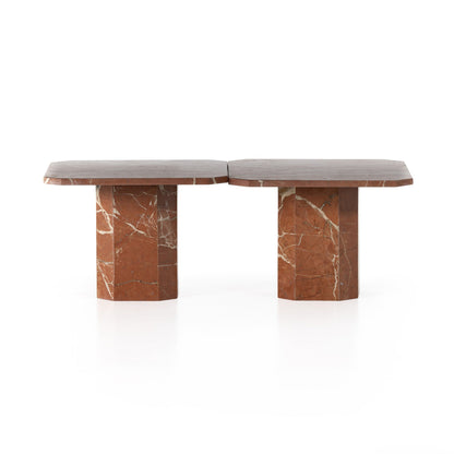 Edina Coffee Table-Small Tables in Rusty Marble