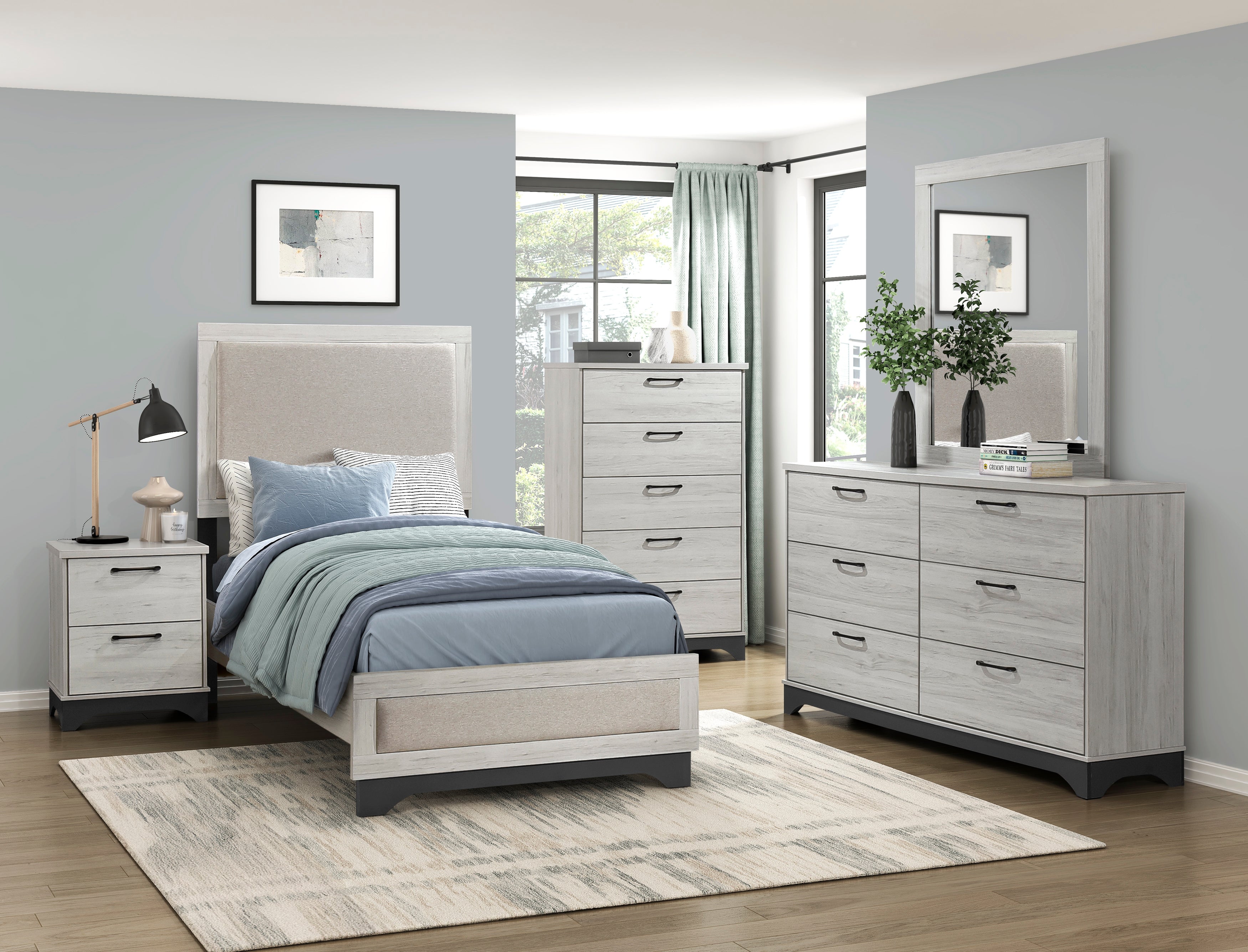 Westport White Oak/Gray Platform Youth Bedroom Set from Homelegance - Luna Furniture