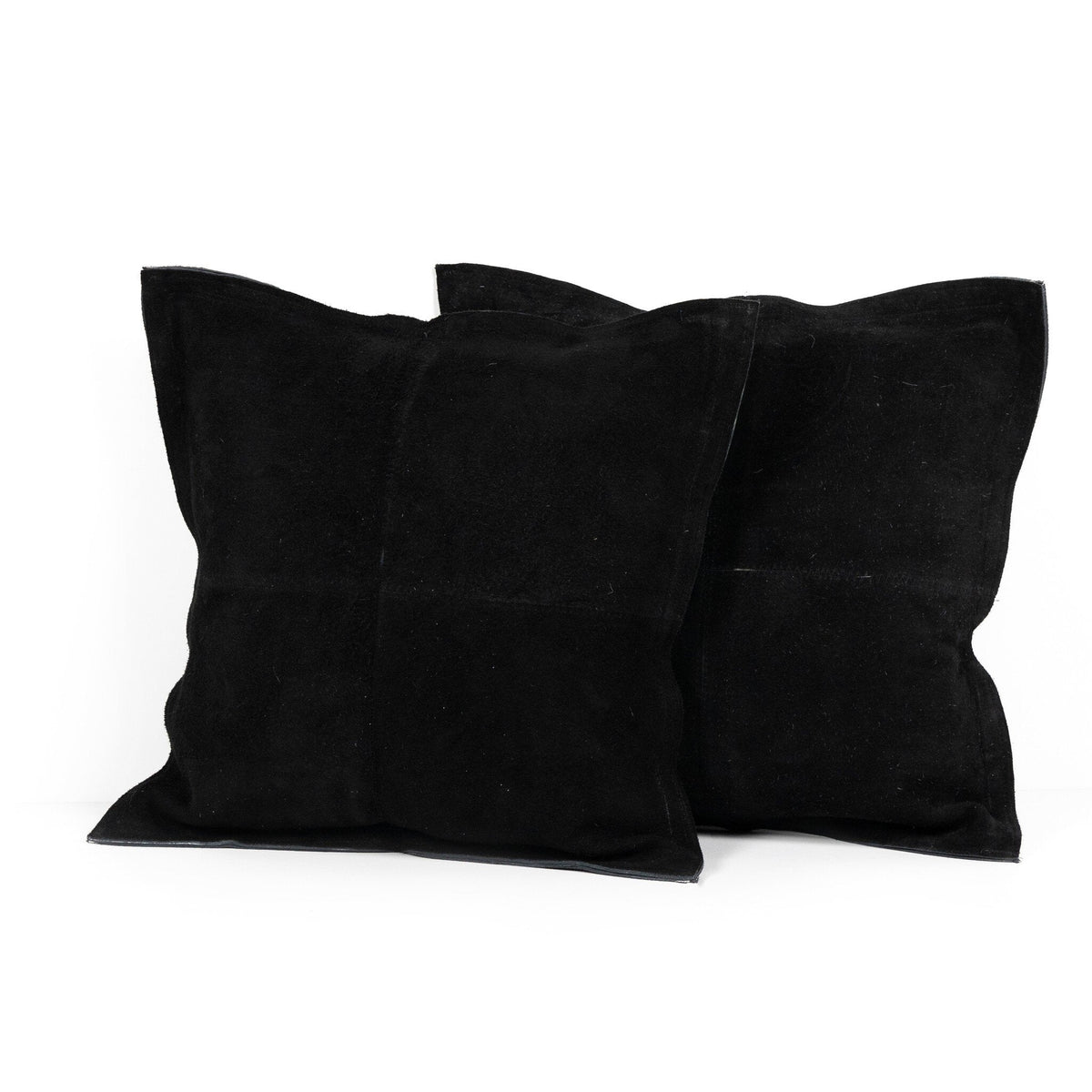 Sterre Pillow, Set Of 2 in Black Suede