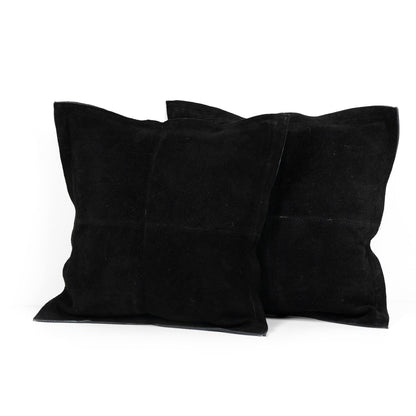 Sterre Pillow, Set Of 2 in Black Suede