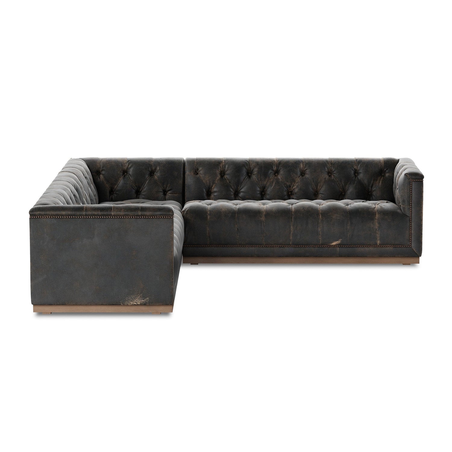 Maxx 3-Piece Sectional in Destroyed Black