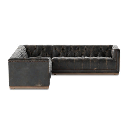 Maxx 3-Piece Sectional in Destroyed Black