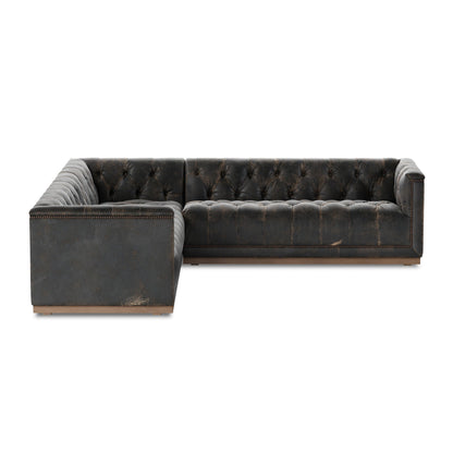 Maxx 3-Piece Sectional in Destroyed Black