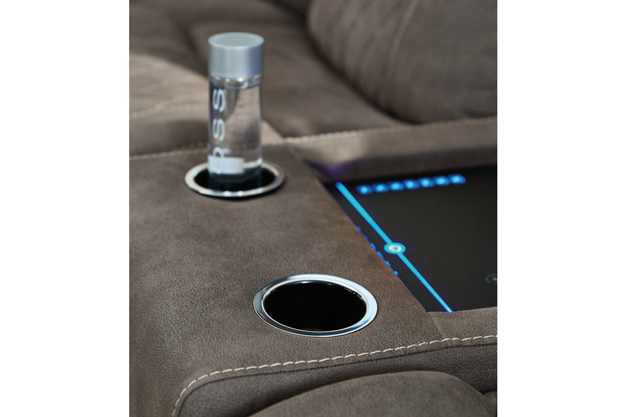 Hoopster Gunmetal 6-Piece Power Reclining Sectional from Ashley - Luna Furniture