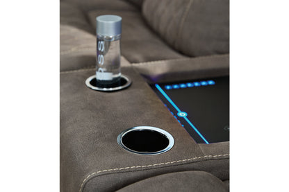 Hoopster Gunmetal 6-Piece Power Reclining Sectional from Ashley - Luna Furniture