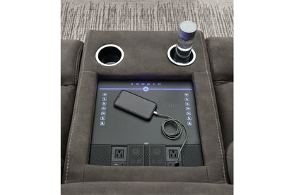 Hoopster Gunmetal 6-Piece Power Reclining Sectional from Ashley - Luna Furniture