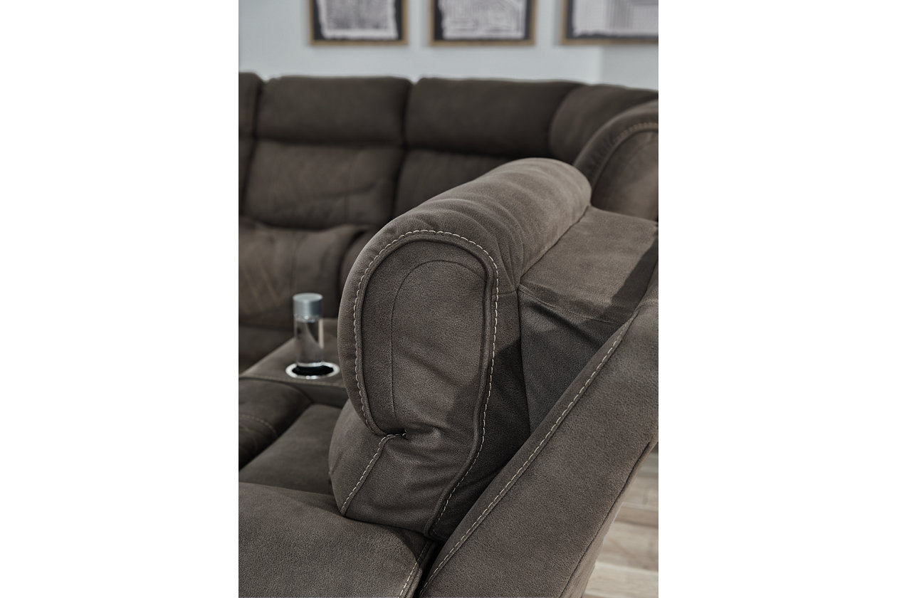 Hoopster Gunmetal 6-Piece Power Reclining Sectional from Ashley - Luna Furniture