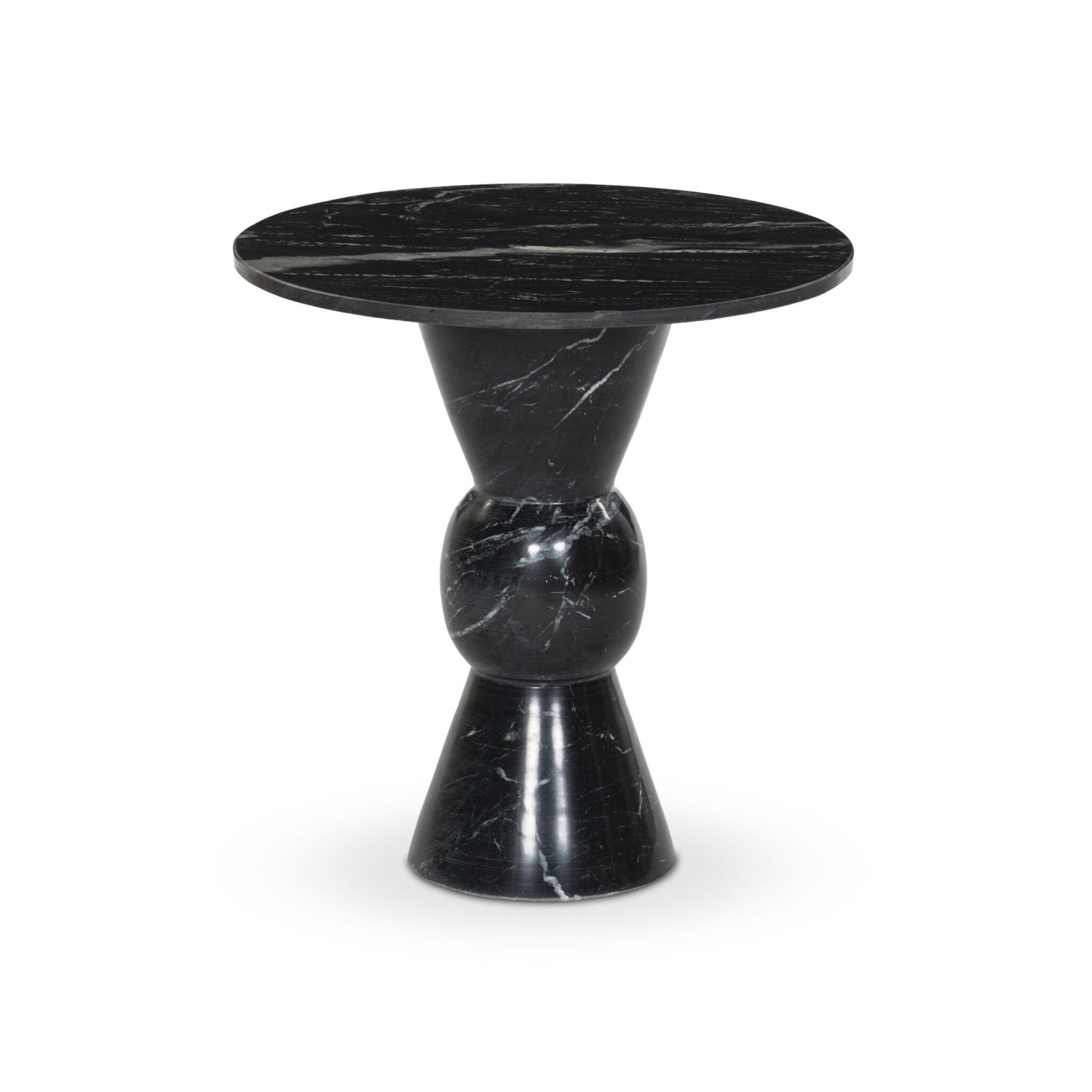 Fox End Table in Black Marble