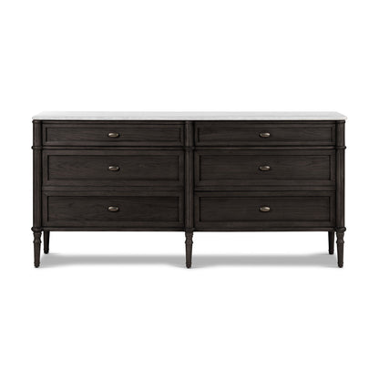 Toulouse 6 Drawer Dresser in Distressed Black Oak
