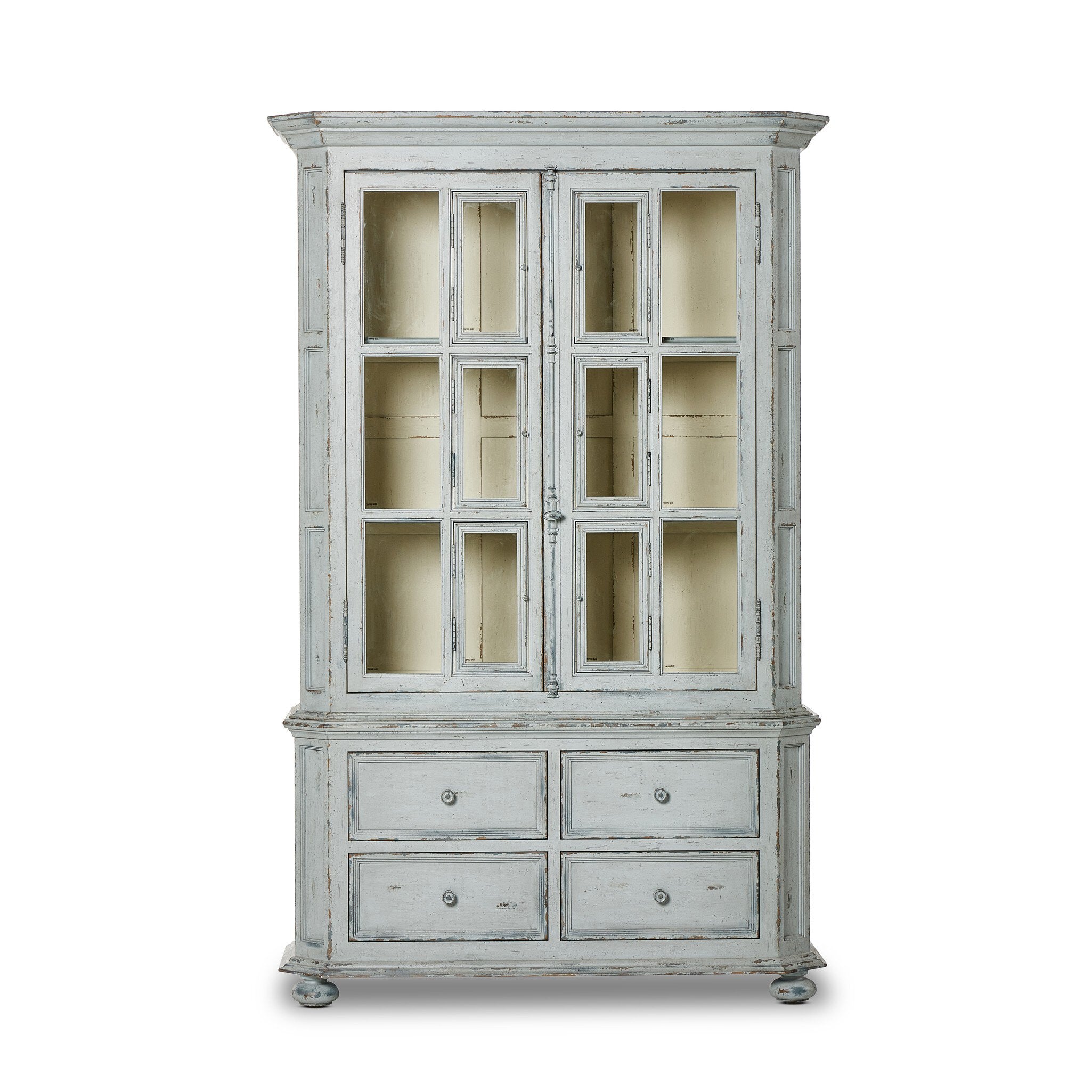The "You Will Need A Lot Of Hinges" Cabinet in Distressed Grey Blue