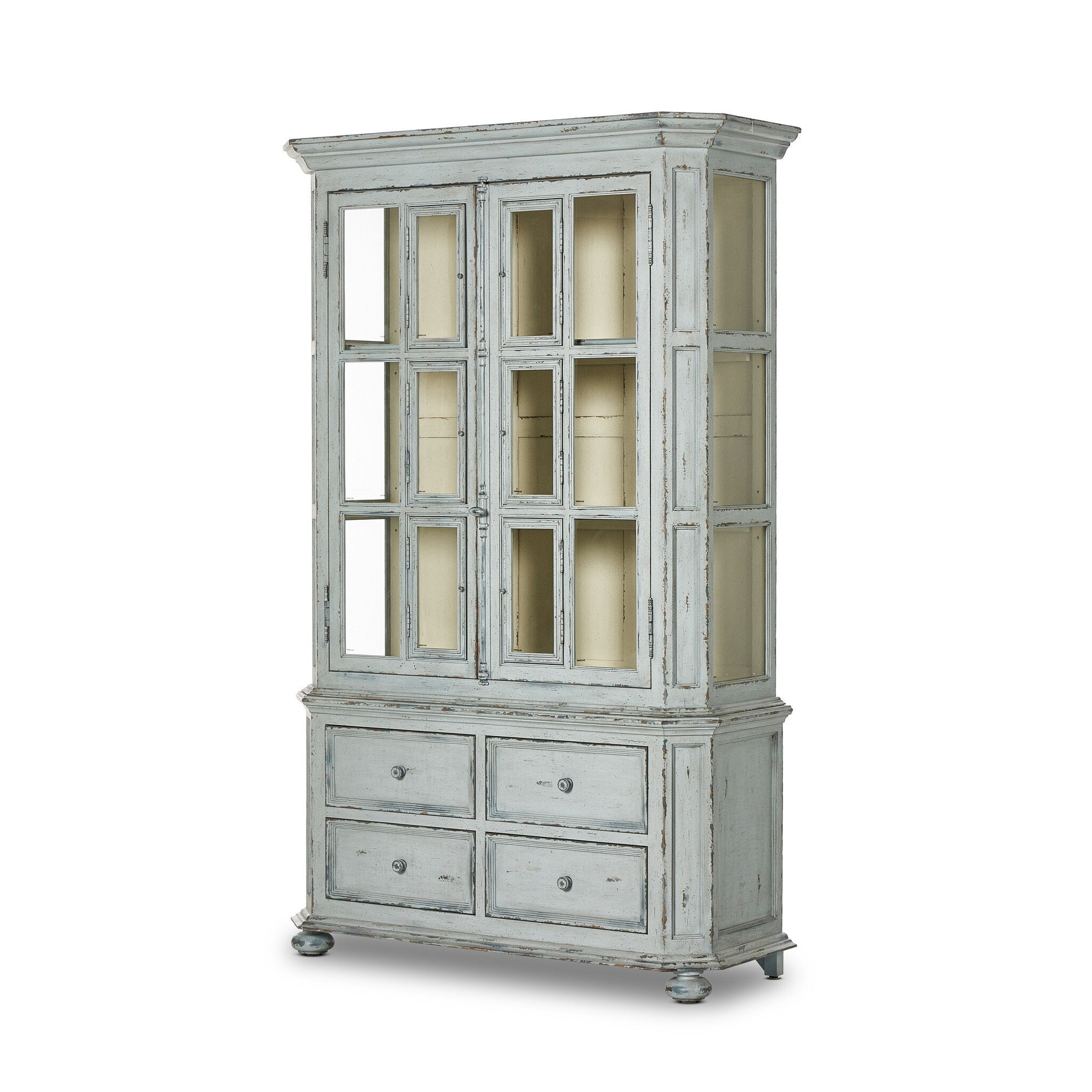 The "You Will Need A Lot Of Hinges" Cabinet in Distressed Grey Blue