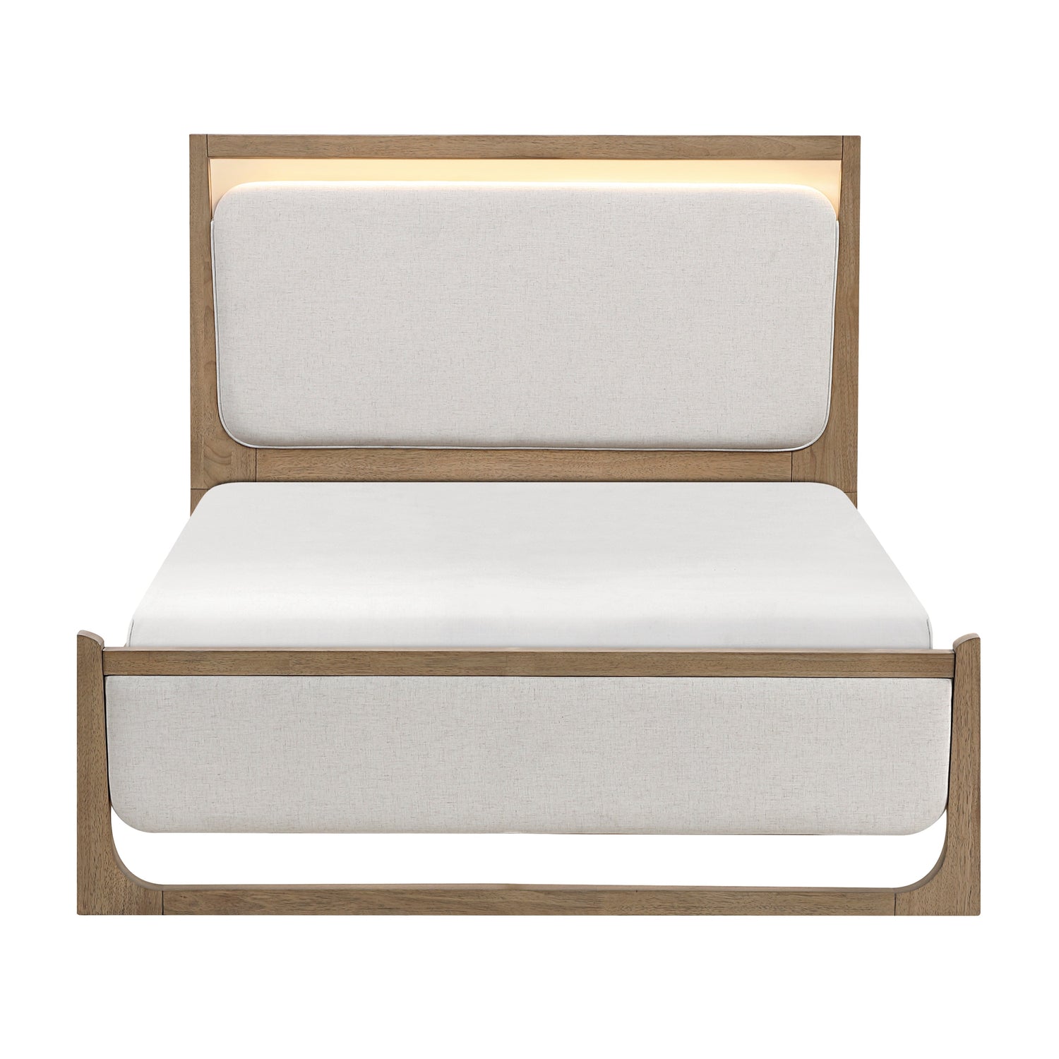 Riley Light Brown Eastern King Upholstered Bed from Homelegance - Luna Furniture
