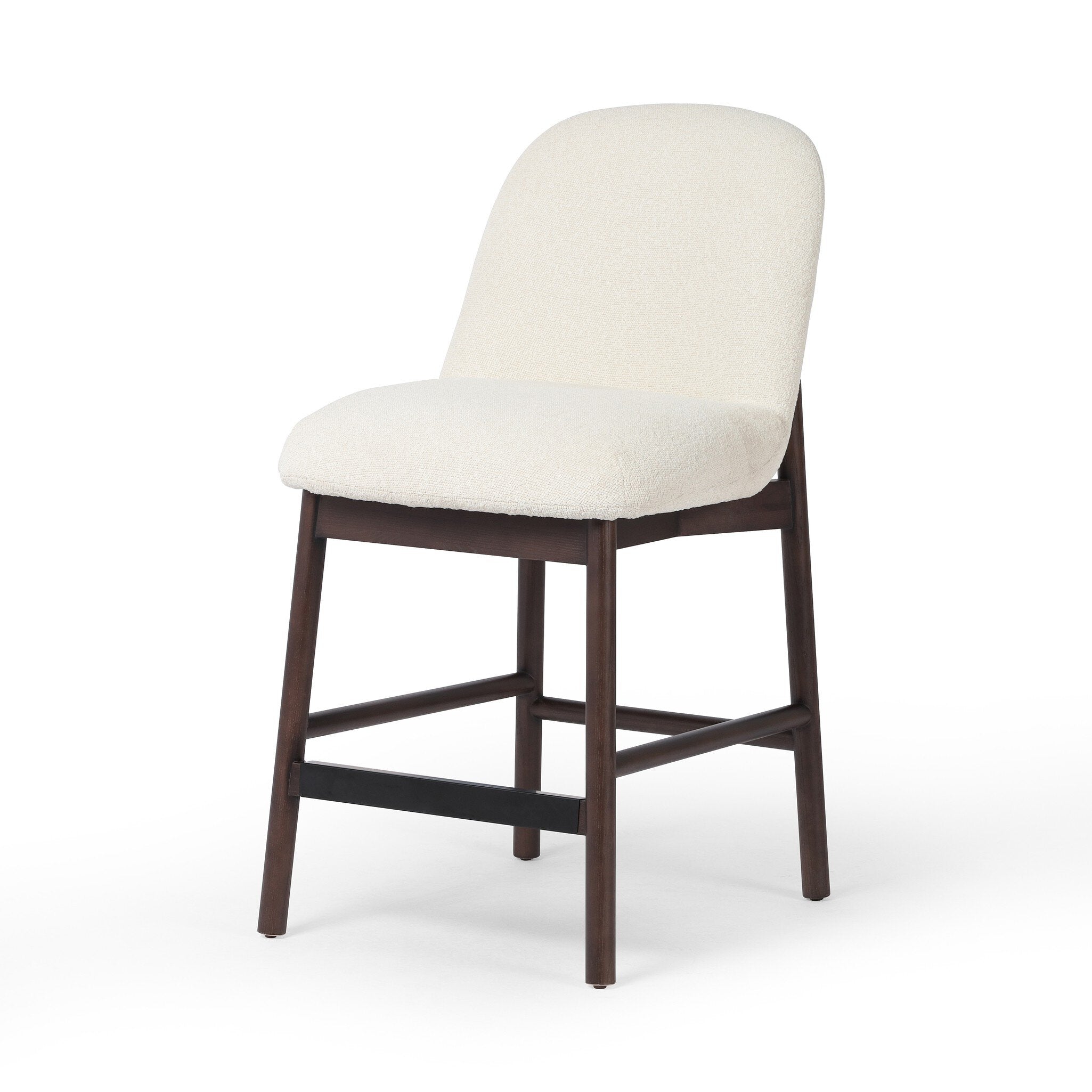 Sora Armless Bar + Counter Stool in FIQA Boucle Cream