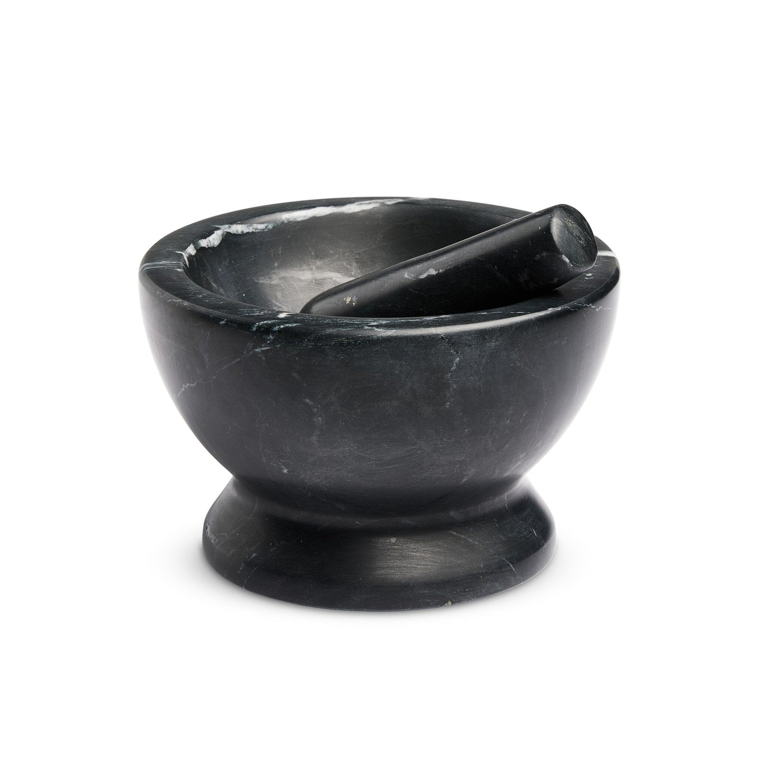 Arman Mortar and Pestle in Polished Black Marble