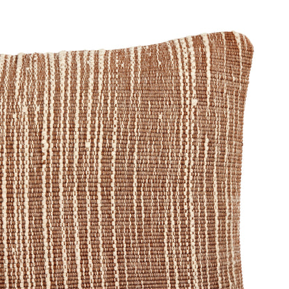 Handwoven Stripe Wool Pillow in Natural Wool