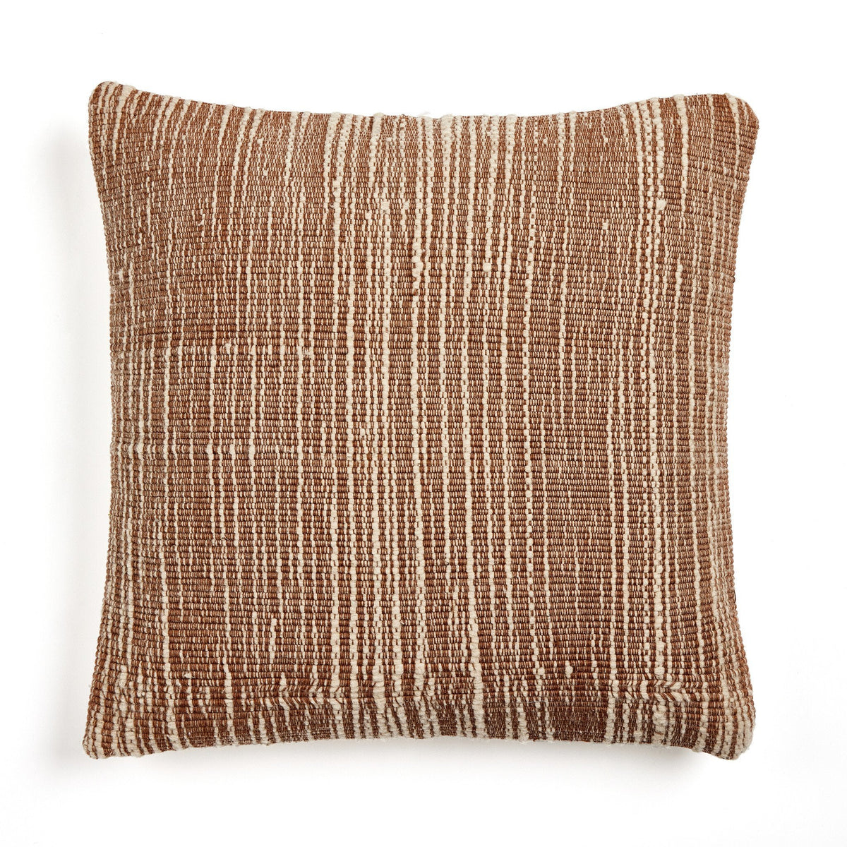Handwoven Stripe Wool Pillow in Natural Wool