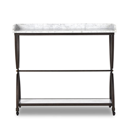 Six Beers Table in Honed White Marble