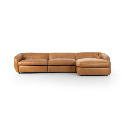 Saldana 3 Piece Sectional W/Chaise in Lorento Cognac