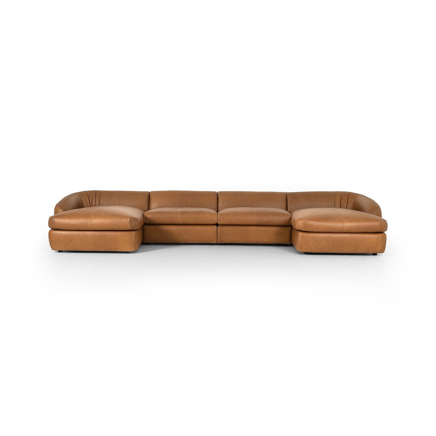 Saldana 4Pc Double Chaise in Lorento Cognac