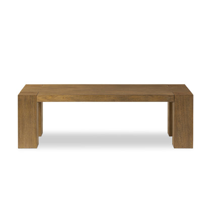 Emeli Rectangular Coffee Table in Tawny Rubberwood Veneer