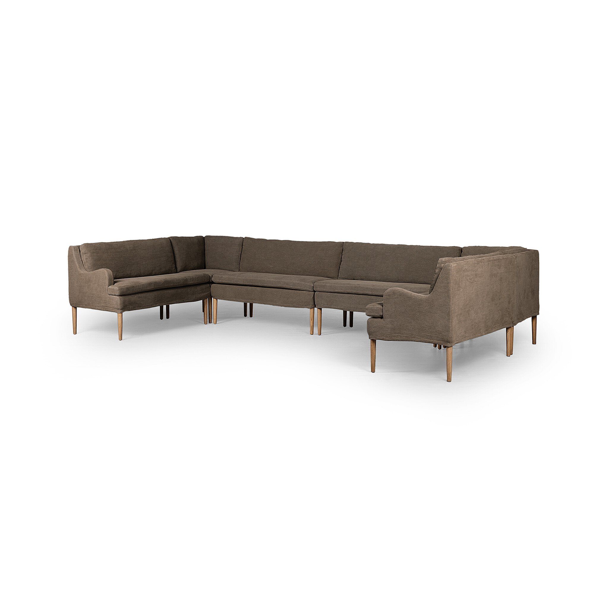 Aurelia Dining Banquette U Shape in Broadway Coffee