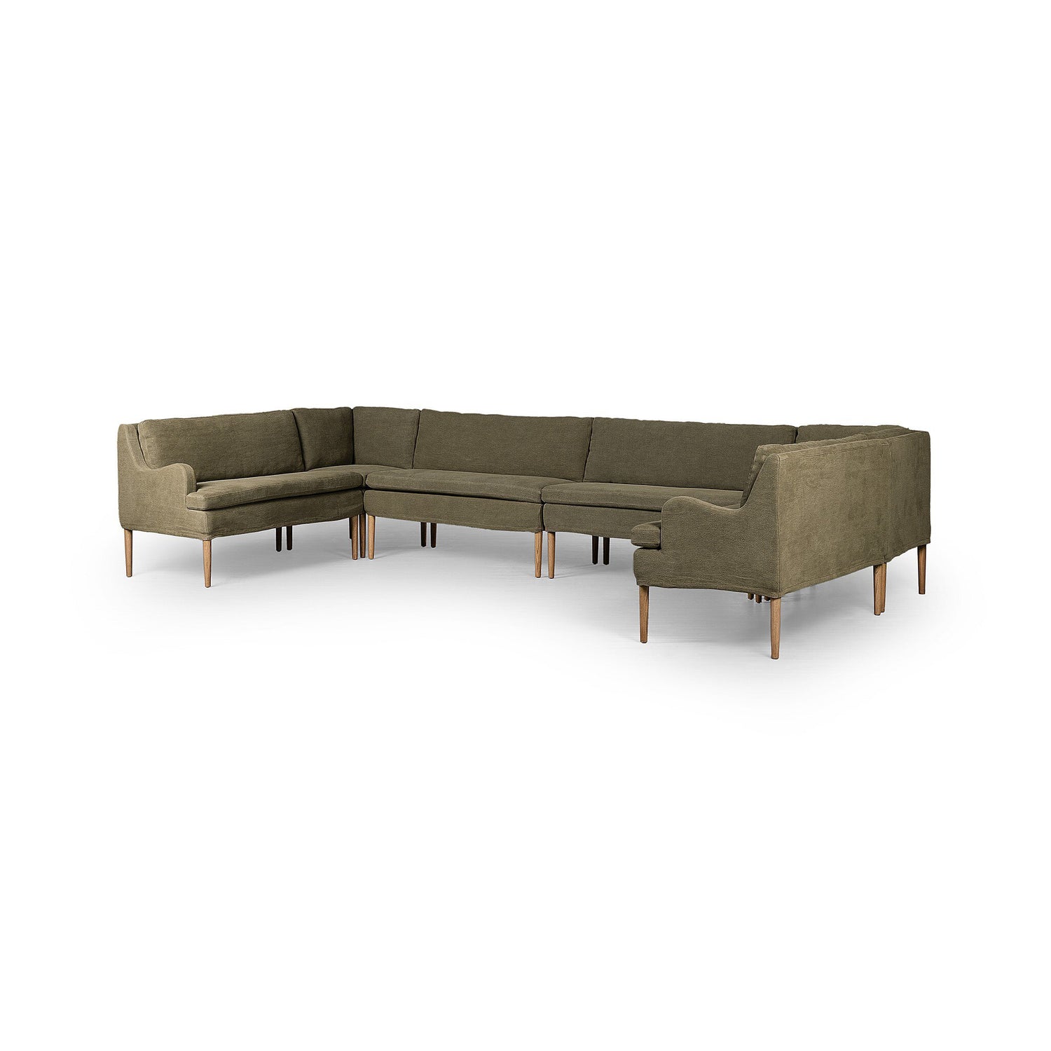Aurelia Dining Banquette U Shape in Broadway Olive