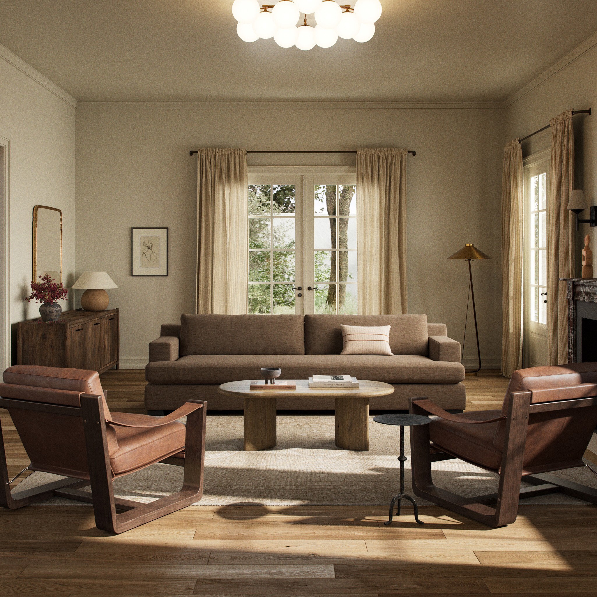 Crispin Sofa in Crypton Nomad Mushroom