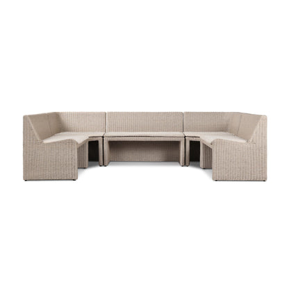 Senna Outdoor Dining Banquette U-Shape in Vintage White