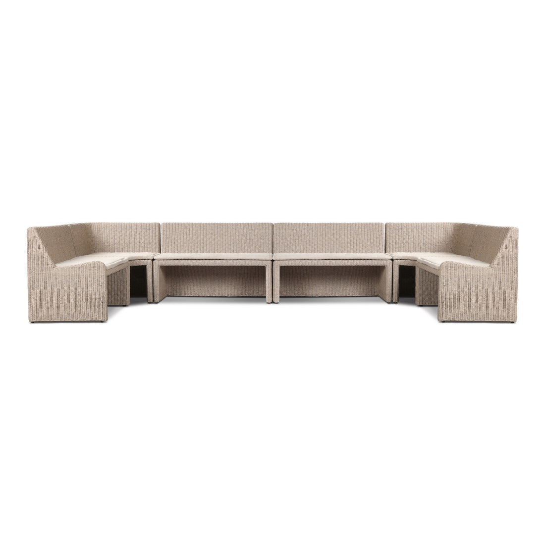 Senna Outdoor Dining Banquette U-Shape in Vintage White