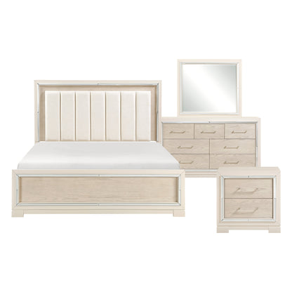 Alabaster Light Gray/Cream 4-Piece Queen Bedroom Set