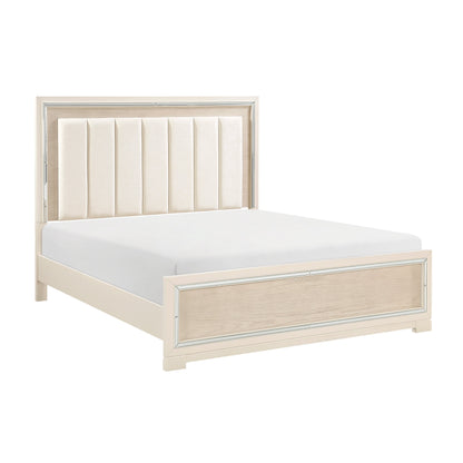 Alabaster Light Gray/Cream King Bed