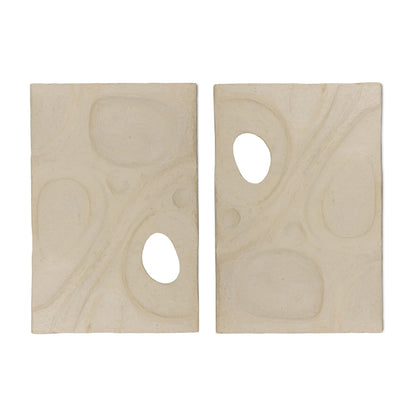 Organic Relief Sculpture Set in Natural Paper Mache