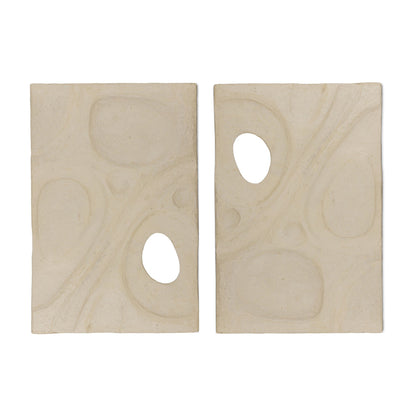 Organic Relief Sculpture Set in Natural Paper Mache