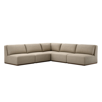 Adler Outdoor 5-Piece Sectional in Concha Fog