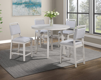 Blanche Gray Round Counter Height Dining Set from Crown Mark - Luna Furniture