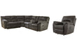 Tambo Pewter 2-Piece Sectional with Recliner -  Ashley - Luna Furniture