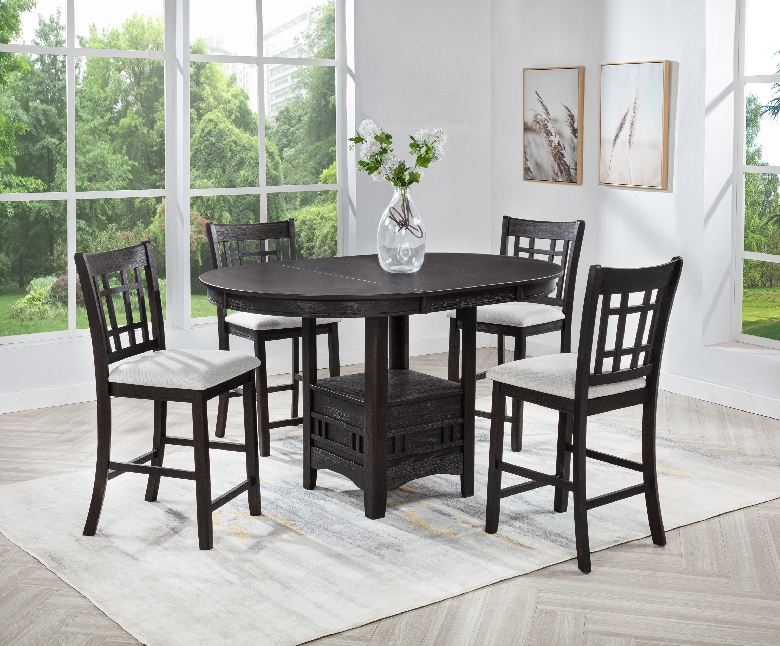 Hartwell Charcoal Counter Height Set from Crown Mark - Luna Furniture