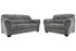 Allmaxx Pewter Sofa and Loveseat -  Ashley - Luna Furniture