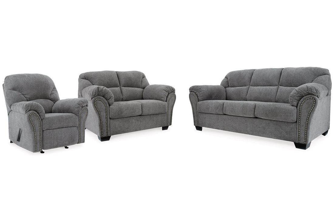 Allmaxx Pewter Sofa, Loveseat and Recliner -  Ashley - Luna Furniture