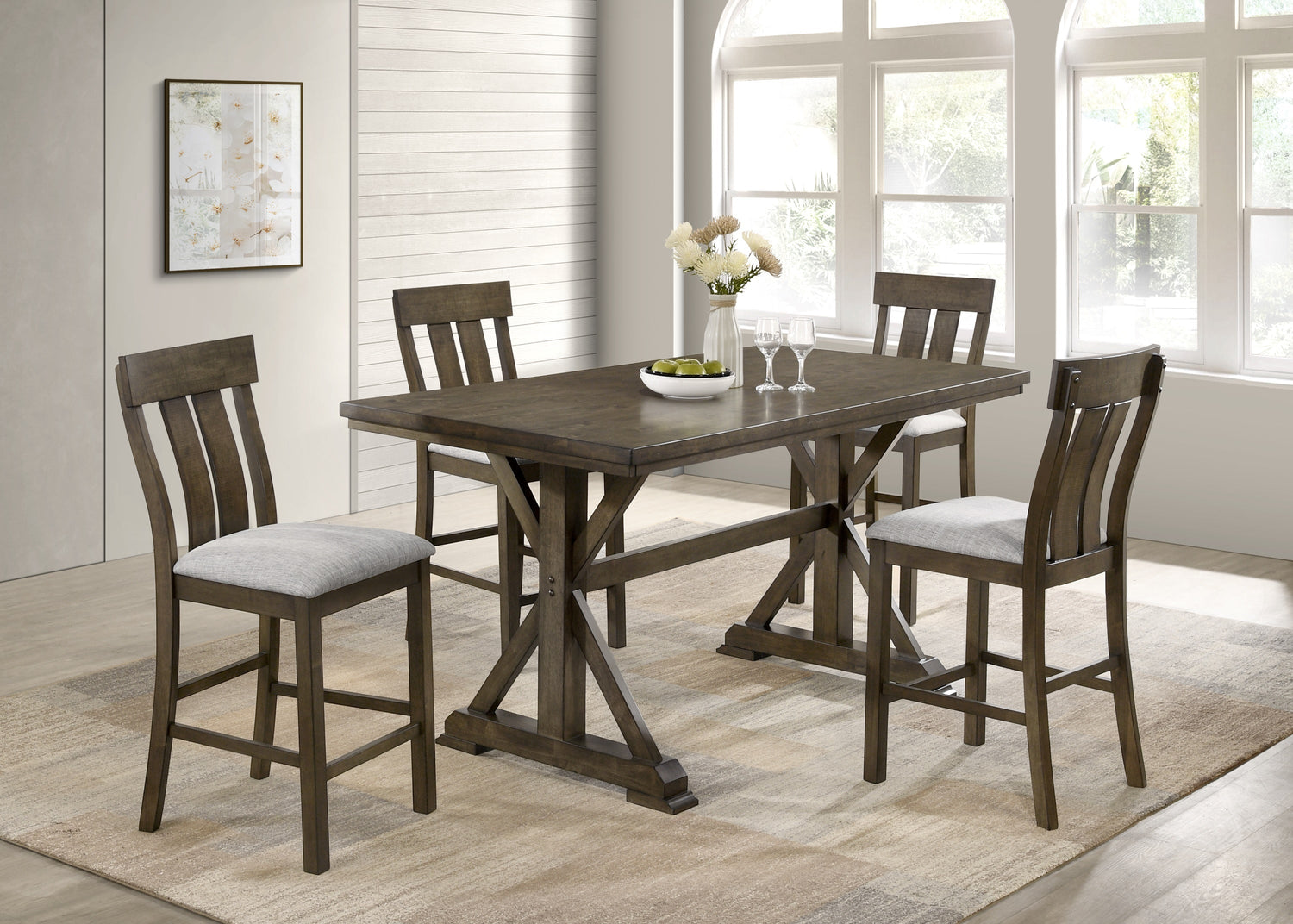 Lloyd Brown Counter Height Set from Crown Mark - Luna Furniture