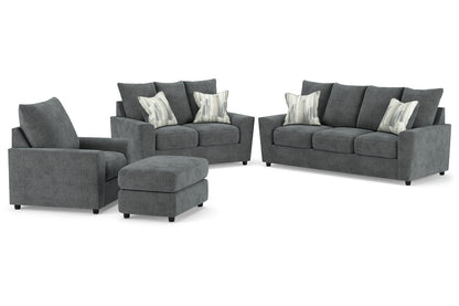 Stairatt Gravel Sofa, Loveseat, Chair and Ottoman -  Ashley - Luna Furniture