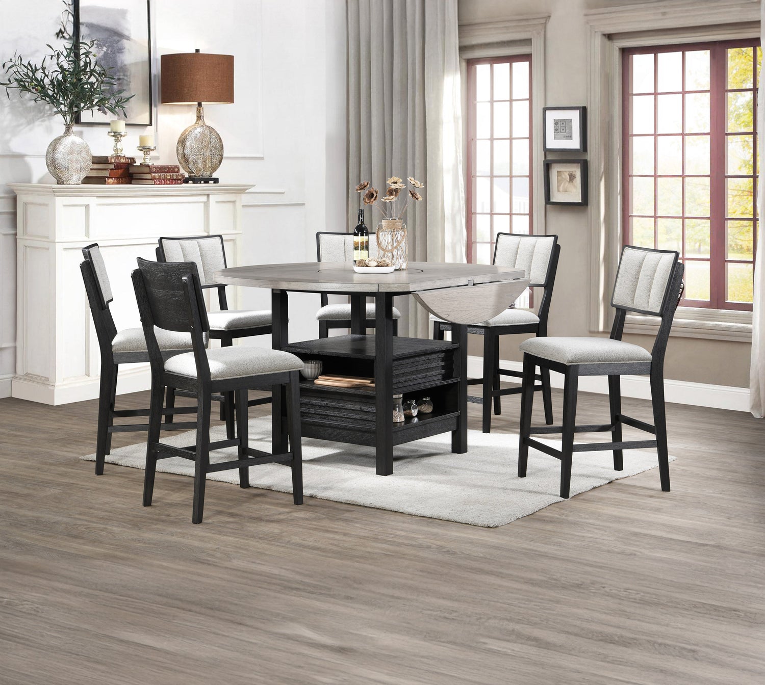 Cline Light Gray Counter Height Dining Set from Crown Mark - Luna Furniture